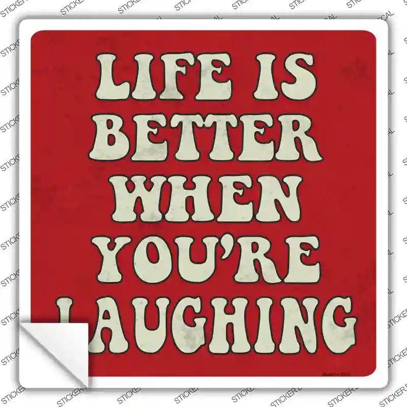 SQ-159s-S Life is Better Novelty Square Sticker Decal - Small