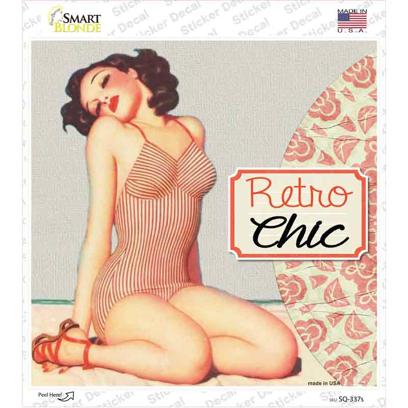 SQ-337s-M Retro Chic Novelty Square Sticker Decal - Medium