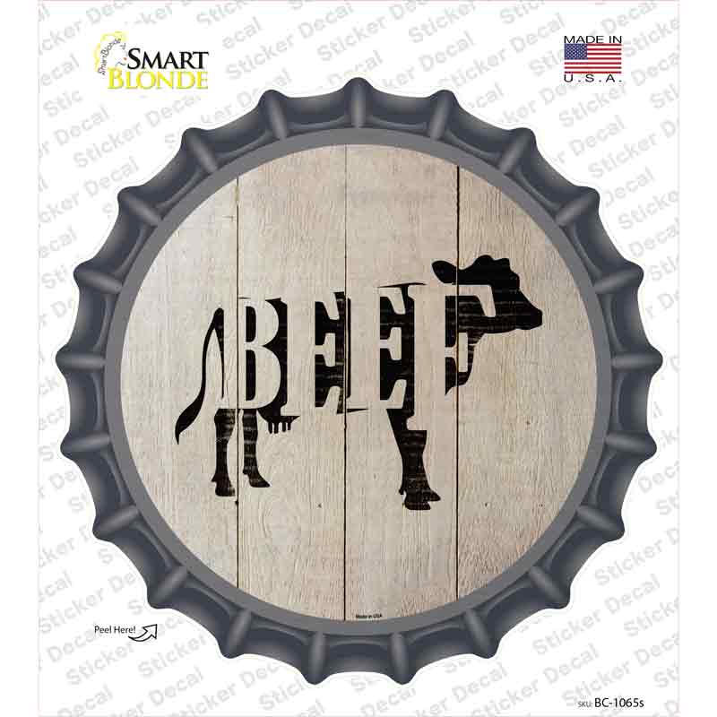 BC-1065s-M Cows Make Beef Novelty Bottle Cap Sticker Decal - Medium