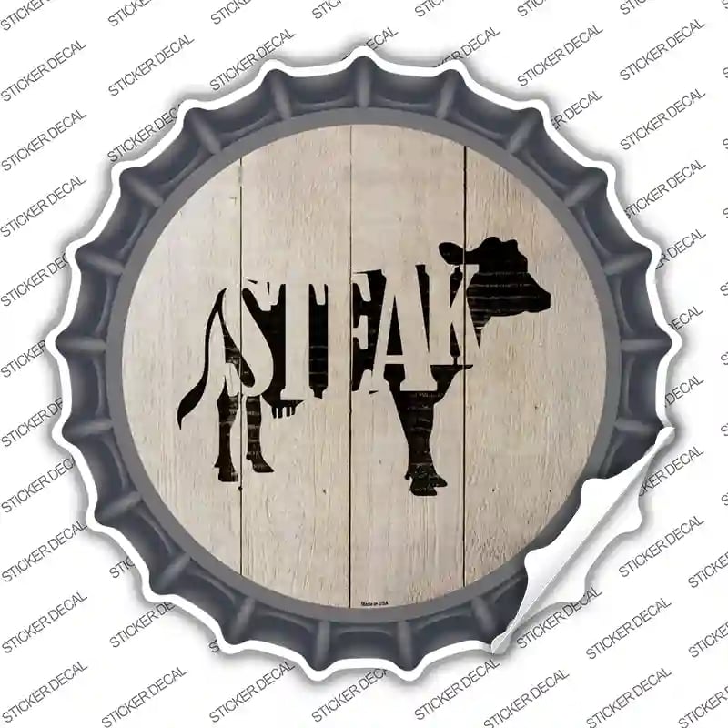 BC-1066s-XL Cows Make Steak Novelty Bottle Cap Sticker Decal - Extra Large
