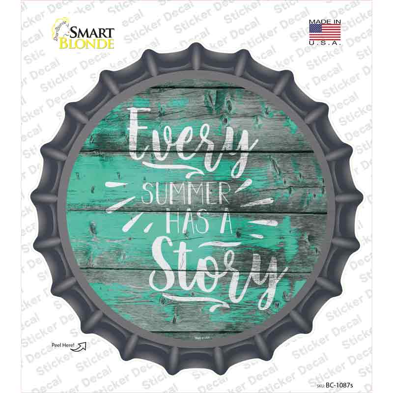 BC-1087s-M Every Summer Story Novelty Bottle Cap Sticker Decal - Medium