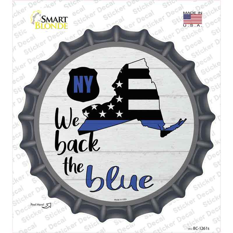 BC-1261s-M   York Back the Blue Novelty Bottle Cap Sticker Decal - Medium