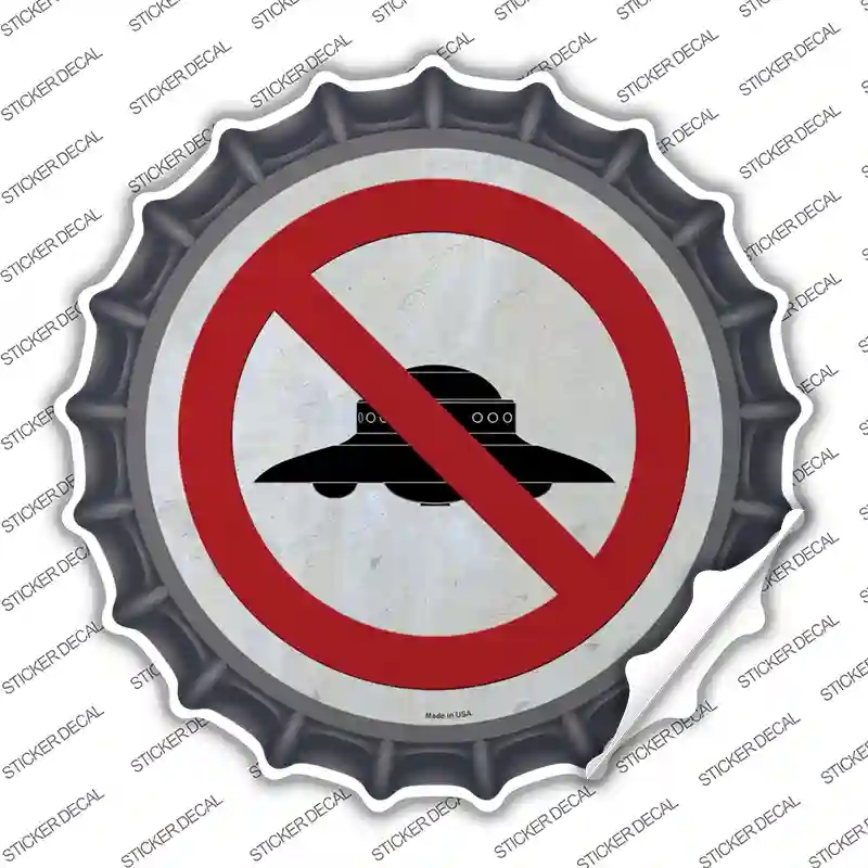 BC-1658s-L No UFOs Novelty Bottle Cap Sticker Decal - Large