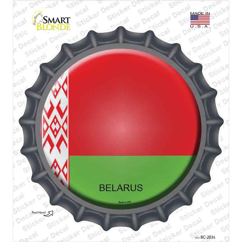 BC-203s-M Belarus Country Novelty Bottle Cap Sticker Decal - Medium