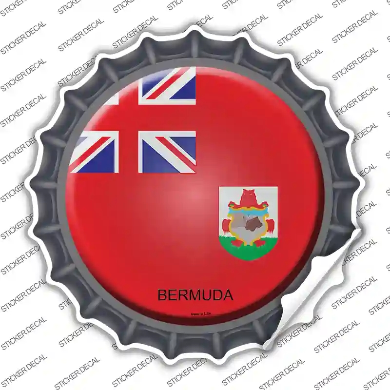 BC-208s-XL Bermuda Country Novelty Bottle Cap Sticker Decal - Extra Large