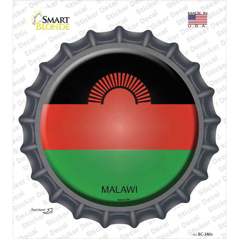 BC-340s-M Malawi Country Novelty Bottle Cap Sticker Decal - Medium