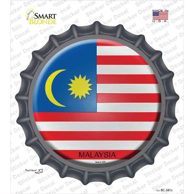 BC-341s-M Malaysia Country Novelty Bottle Cap Sticker Decal - Medium