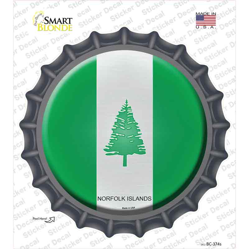 BC-374s-M Norfolk Islands Novelty Bottle Cap Sticker Decal - Medium