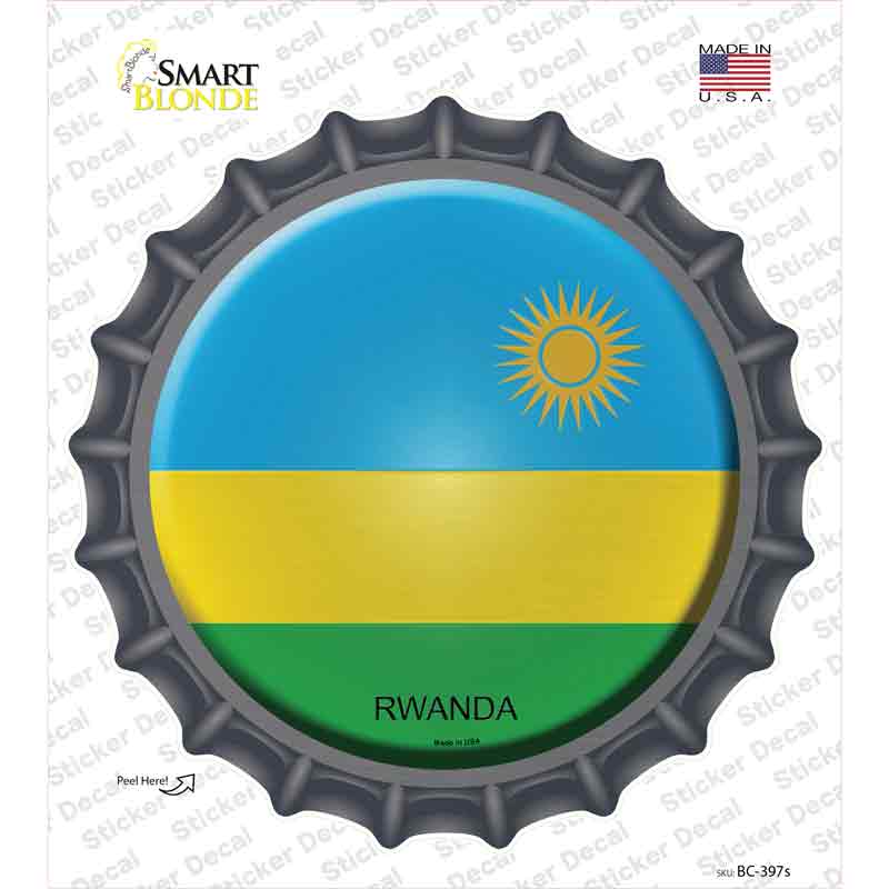 BC-397s-M Rwanda Country Novelty Bottle Cap Sticker Decal - Medium