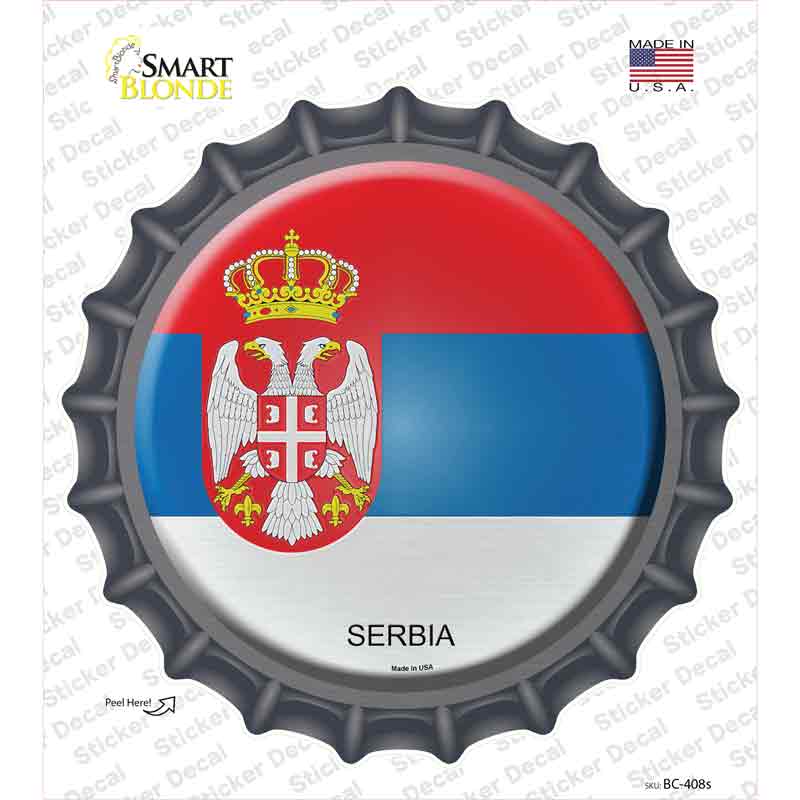 BC-408s-M Serbia Country Novelty Bottle Cap Sticker Decal - Medium