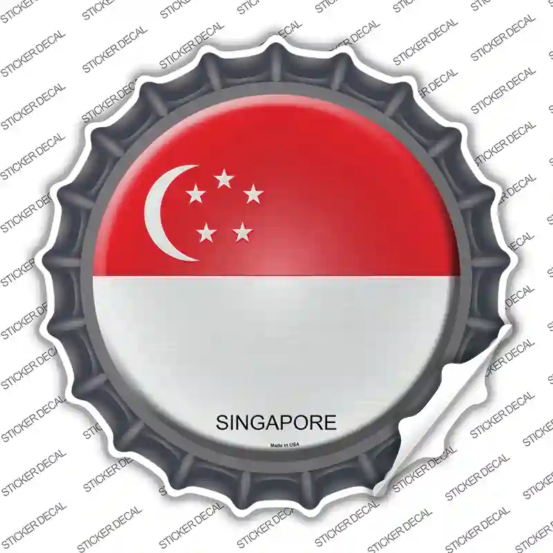 BC-413s-S Singapore Country Novelty Bottle Cap Sticker Decal - Small
