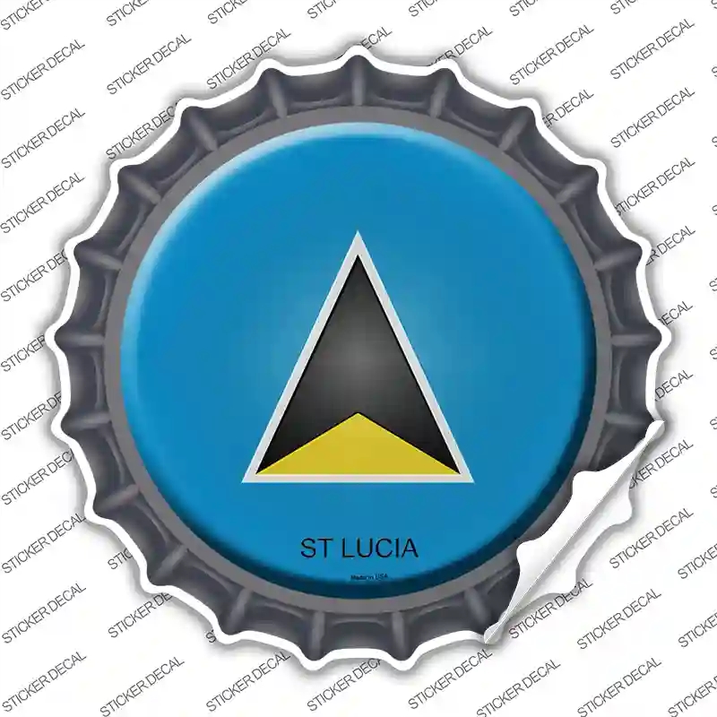 BC-426s-S St Lucia Country Novelty Bottle Cap Sticker Decal - Small
