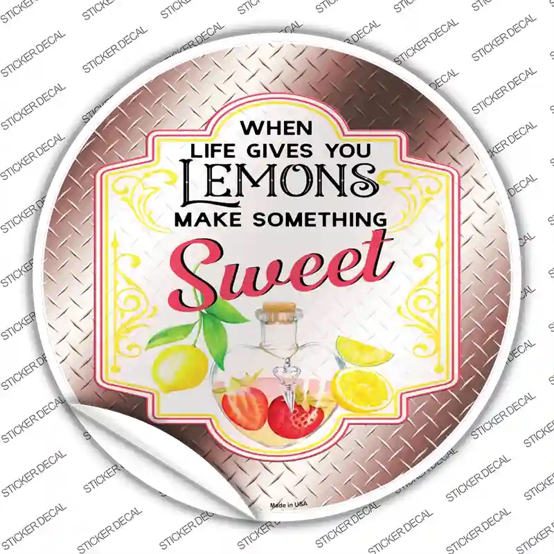 C-1644s-XL Make Something Sweet Burgundy Novelty Circle Sticker Decal - Extra Large