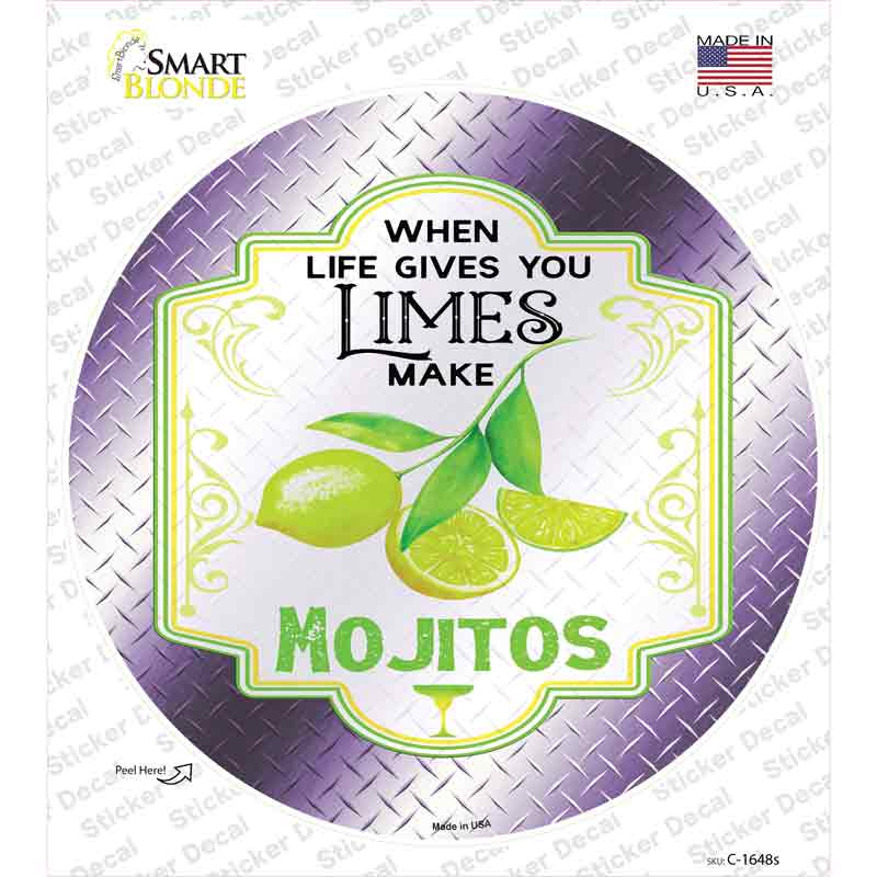 C-1648s-M Make Mojitos Purple Novelty Circle Sticker Decal - Medium