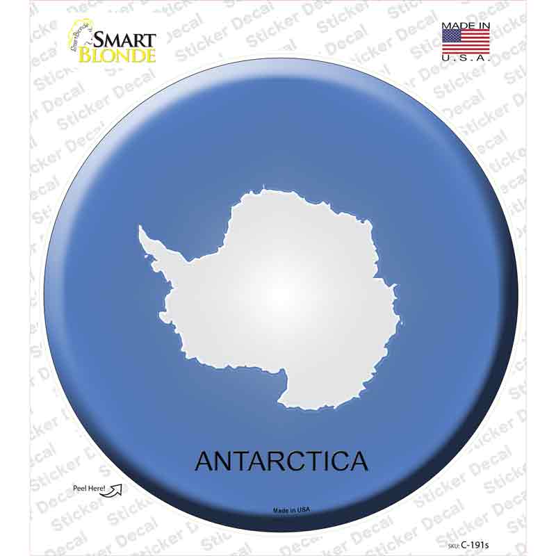 C-191s-M Antarctica Country Novelty Circle Sticker Decal - Medium