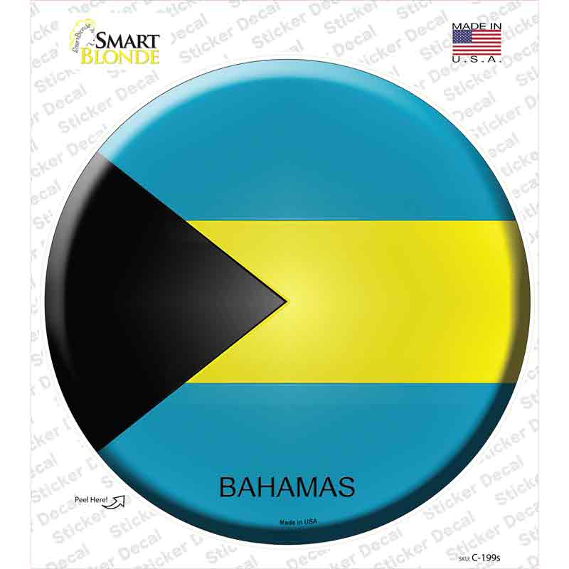 C-199s-M Bahamas Country Novelty Circle Sticker Decal - Medium