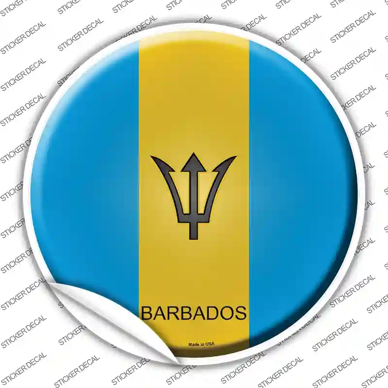 C-202s-XL Barbados Country Novelty Circle Sticker Decal - Extra Large