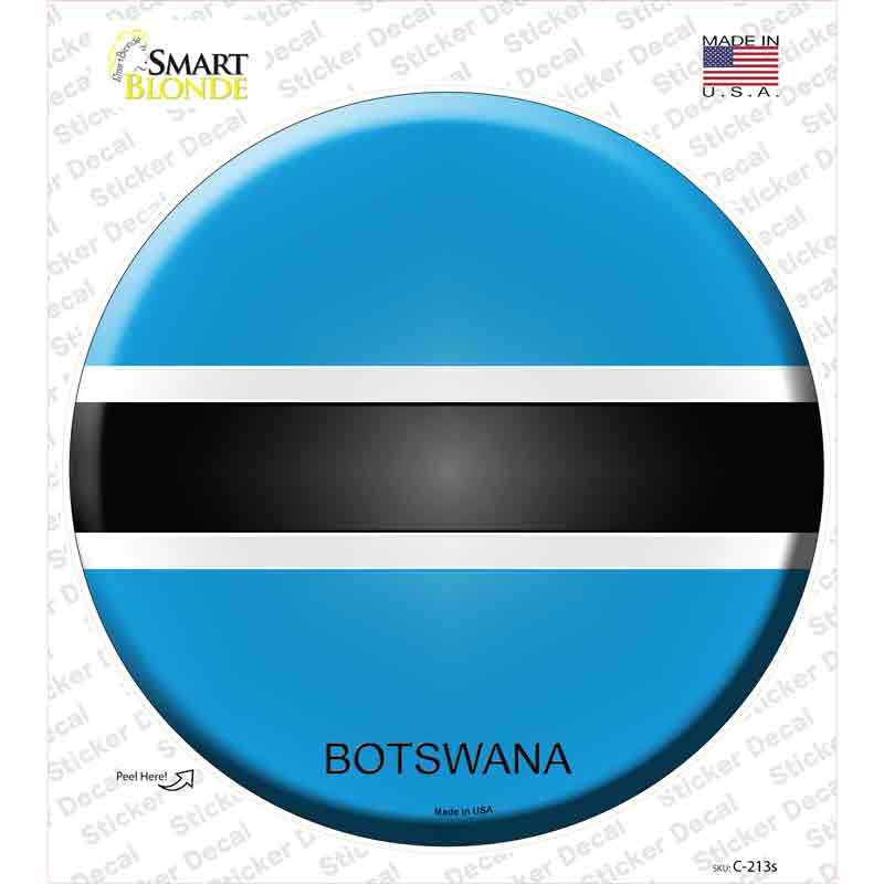 C-213s-M Botswana Country Novelty Circle Sticker Decal - Medium