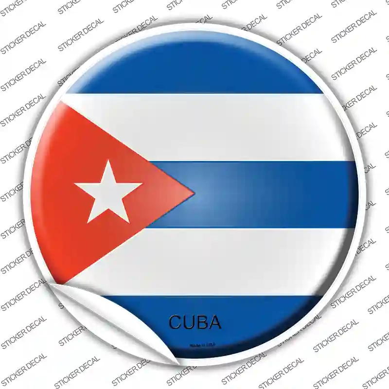 C-246s-L Cuba Country Novelty Circle Sticker Decal - Large