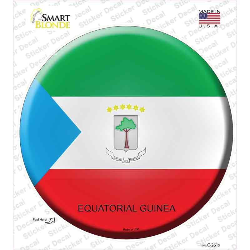 C-261s-M Equatorial Guinea Country Novelty Circle Sticker Decal - Medium
