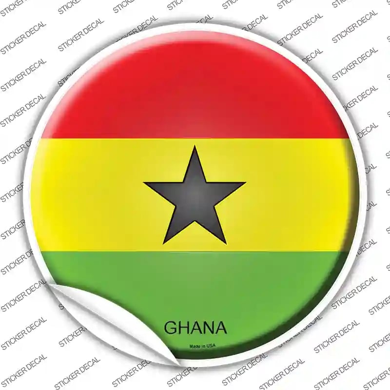 C-279s-S Ghana Country Novelty Circle Sticker Decal - Small