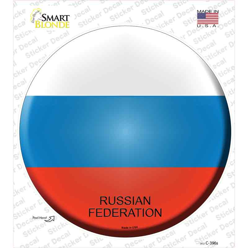 C-396s-M Russian Federation Country Novelty Circle Sticker Decal - Medium