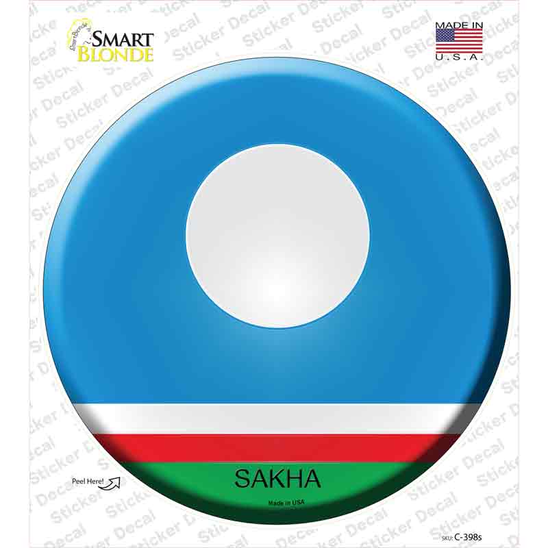 C-398s-M Sakha Country Novelty Circle Sticker Decal - Medium