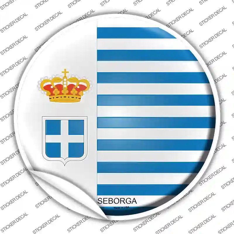 C-406s-S Seborga Country Novelty Circle Sticker Decal - Small