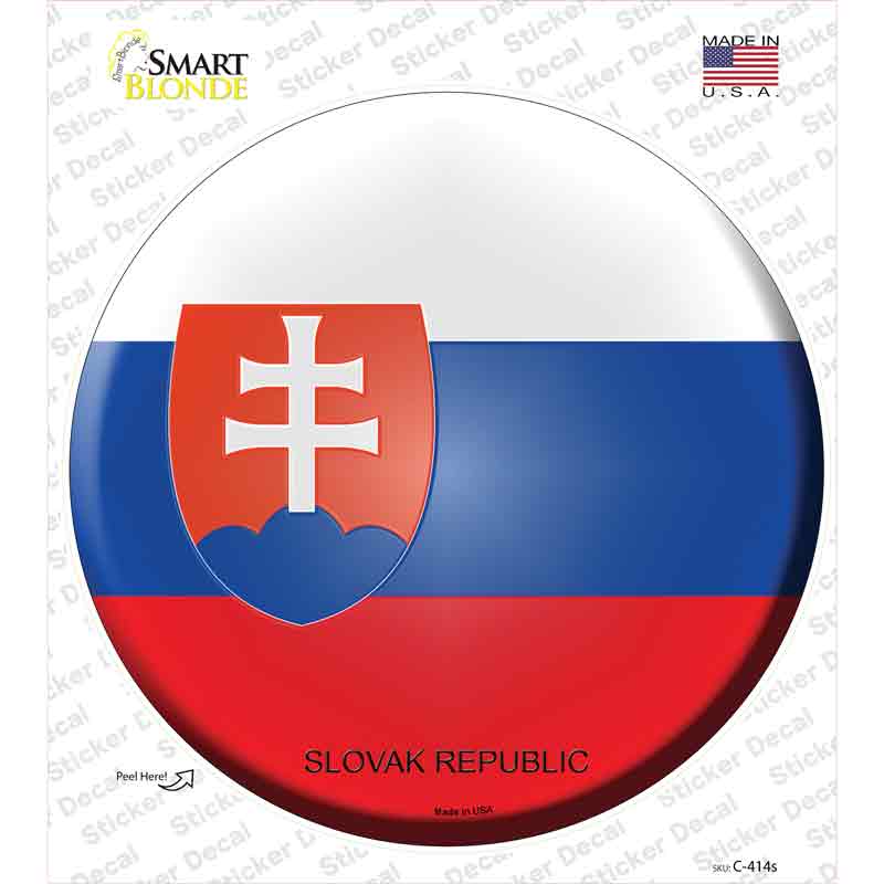 C-414s-M Slovak Republic Country Novelty Circle Sticker Decal - Medium