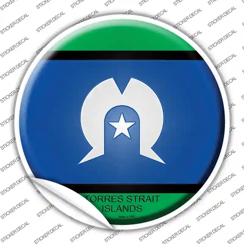 C-445s-S Torres Strait Islands Novelty Circle Sticker Decal - Small