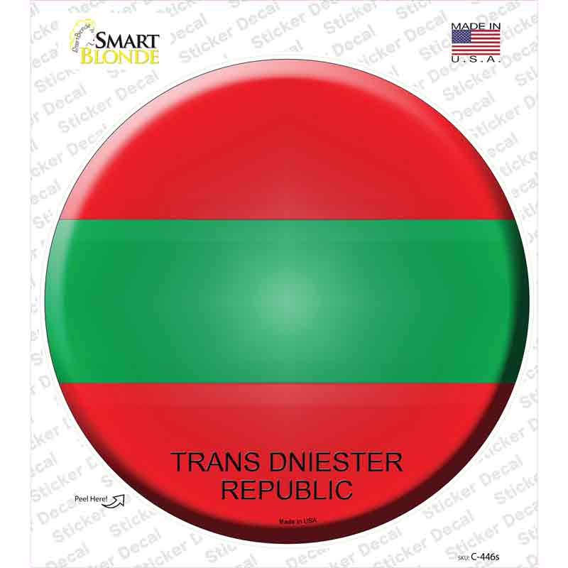 C-446s-M Trans Dniester Republic Novelty Circle Sticker Decal - Medium
