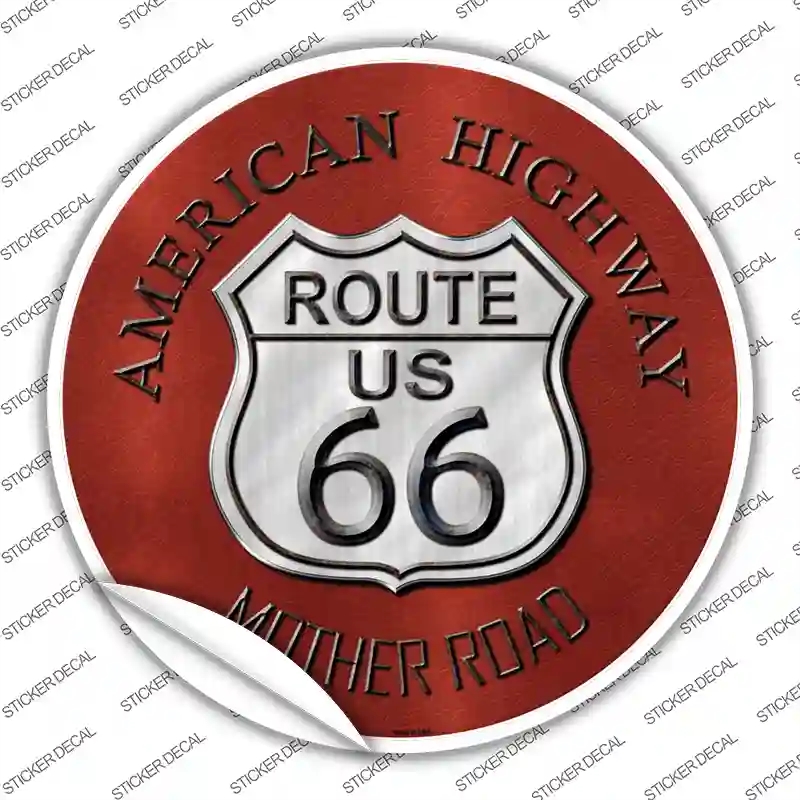 C-482s-L Route 66 American Highway Novelty Circle Sticker Decal - Large