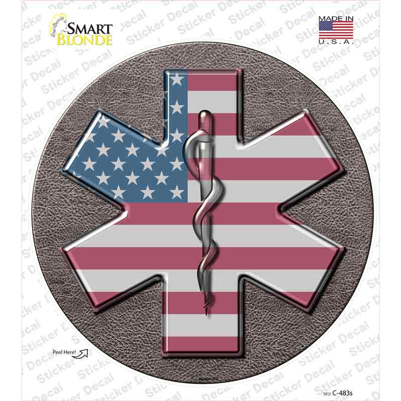 C-483s-M Medical Cross Novelty Circle Sticker Decal - Medium