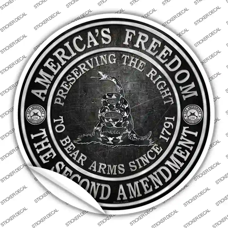 C-527s-S Americas Freedom Novelty Circle Sticker Decal - Small