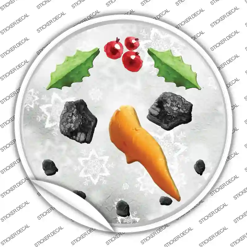 C-564s-XL Snowman Face Novelty Circle Sticker Decal - Extra Large