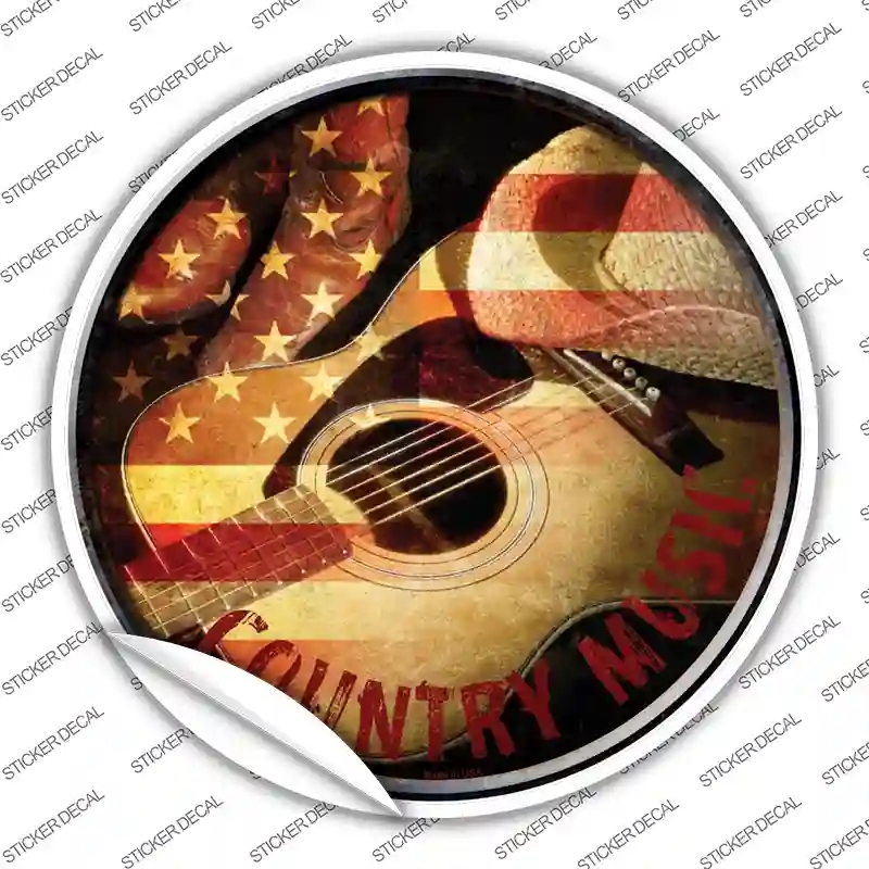 C-573s-XL Country Music Novelty Circle Sticker Decal - Extra Large
