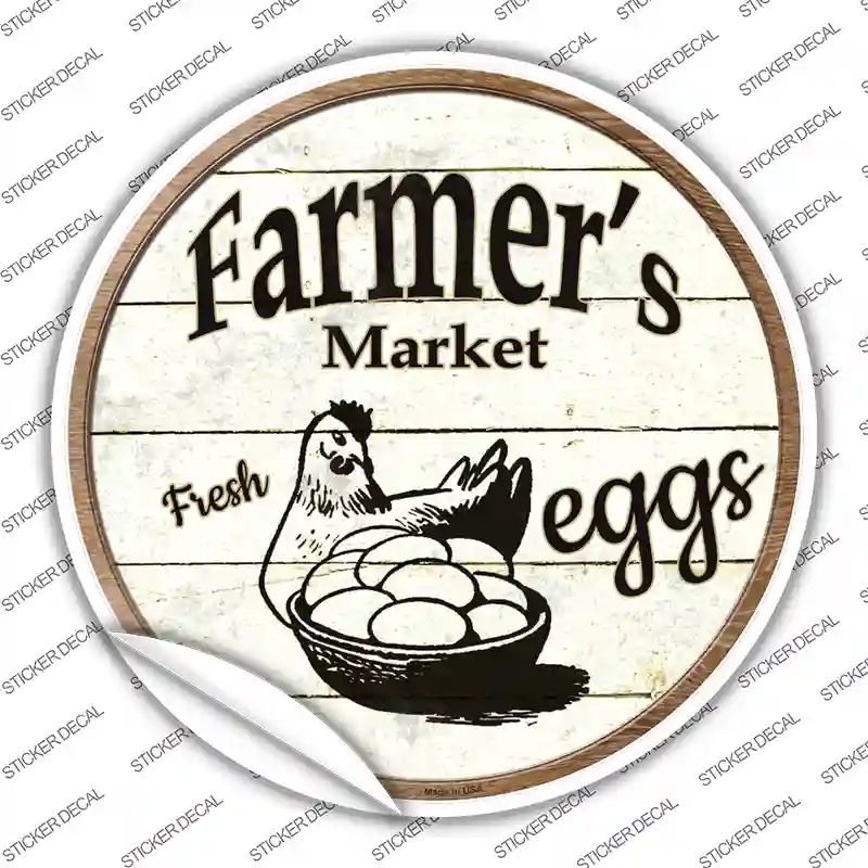 C-593s-S Farmers Market Eggs Novelty Circle Sticker Decal - Small