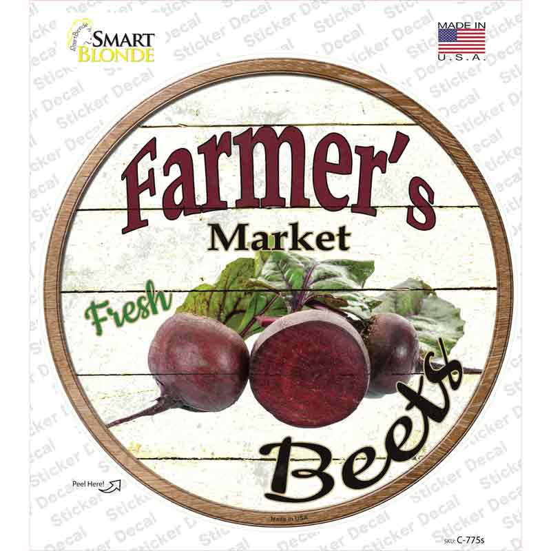 C-775s-M Farmers Market Beets Novelty Circle Sticker Decal - Medium