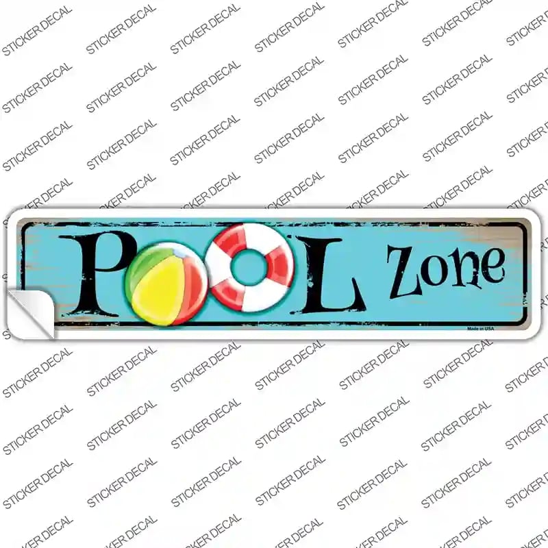 K-865s-S Pool Zone Novelty Narrow Sticker Decal - Small