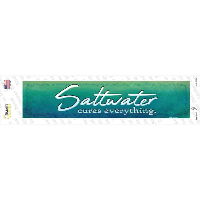K-885s-M Saltwater Cures Everything Novelty Narrow Sticker Decal - Medium