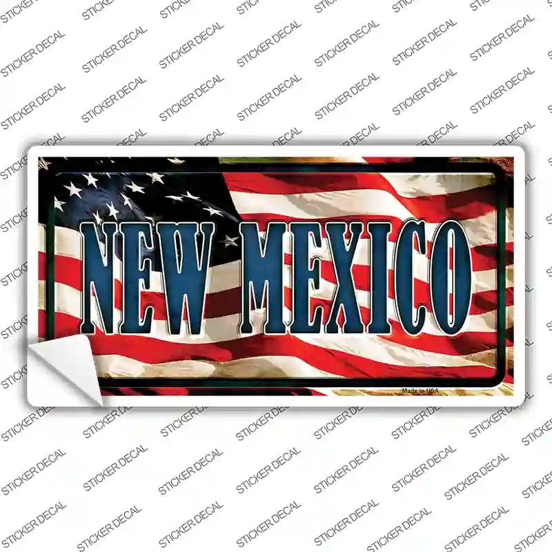 LP-3642s-XL   Mexico on American Flag Novelty Sticker Decal - Extra Large