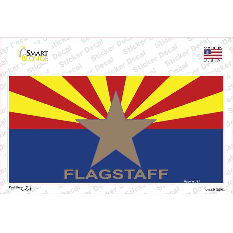 LP-3696s-M Flagstaff Arizona State Flag Novelty Sticker Decal - Medium