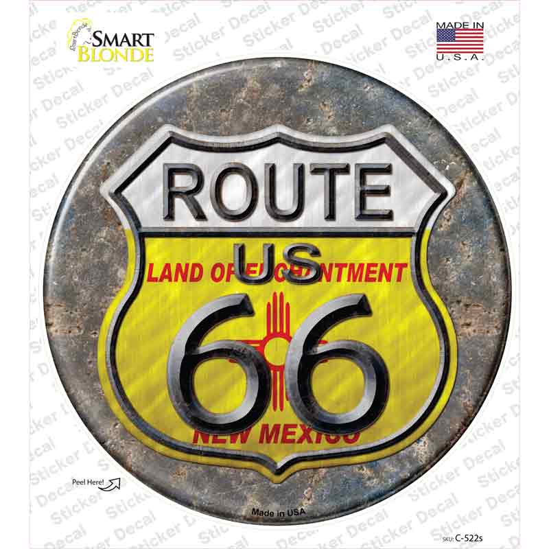 C-522s-M   Mexico Route 66 Novelty Circle Sticker Decal - Medium