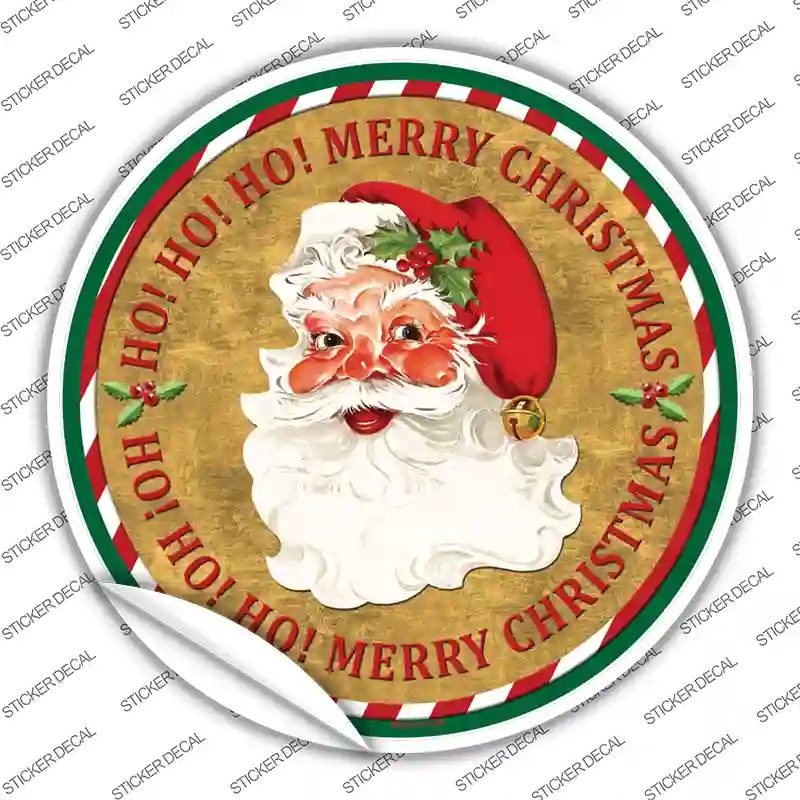 C-570s-L Ho Ho Ho Santa Novelty Circle Sticker Decal - Large