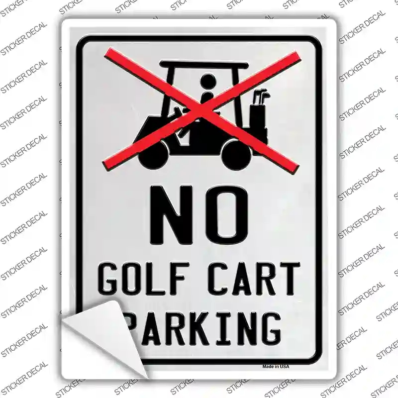 P-2586s-L No Golf Cart Parking Novelty Rectangle Sticker Decal - Large