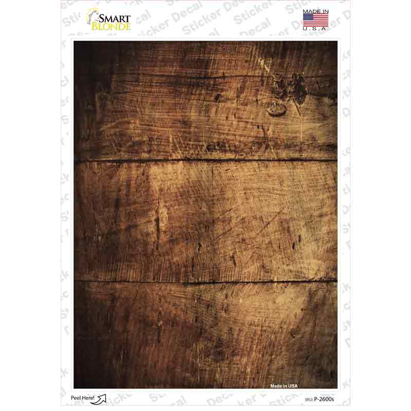 P-2600s-M Brown Blank Wood Novelty Rectangle Sticker Decal - Medium