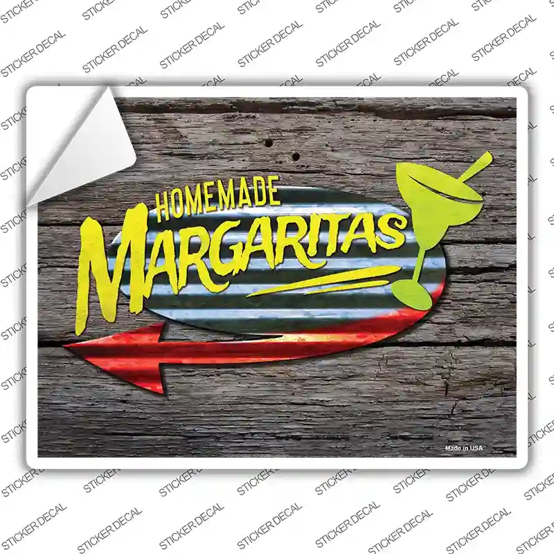 P-2603s-S Homemade Margaritas Novelty Rectangle Sticker Decal - Small