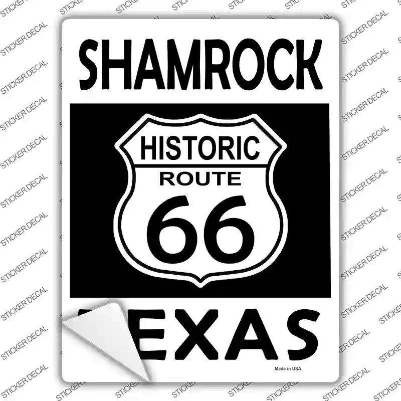 P-2788s-L Shamrock Texas Historic Route 66 Novelty Rectangle Sticker Decal - Large