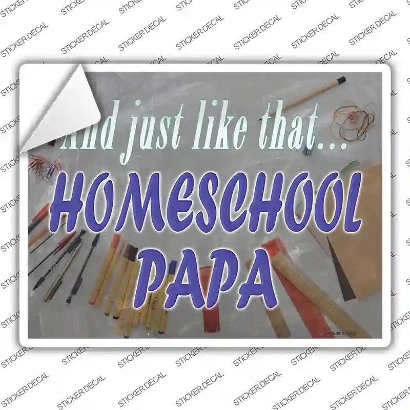 P-2897s-S Homeschool Papa Novelty Rectangle Sticker Decal - Small