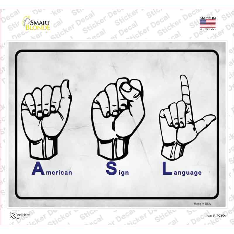 P-2935s-M American Language Novelty Rectangle Sticker Decal - Medium